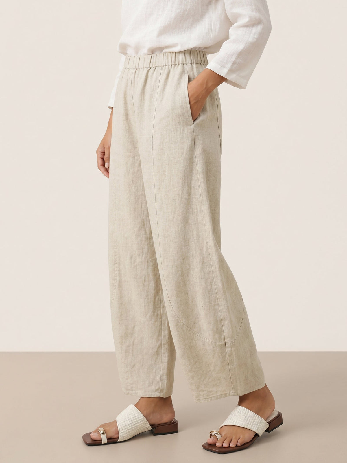 100% Linen Classic Ankle Pants ZOE
