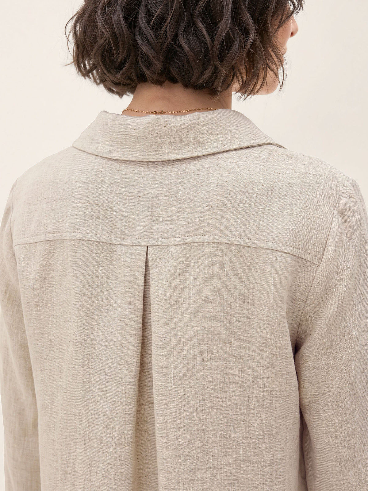 100% Linen Shawl Collar Longline Jacket MARIETTE