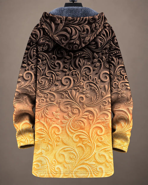 Aurelia Golden Scroll Hooded Jacket