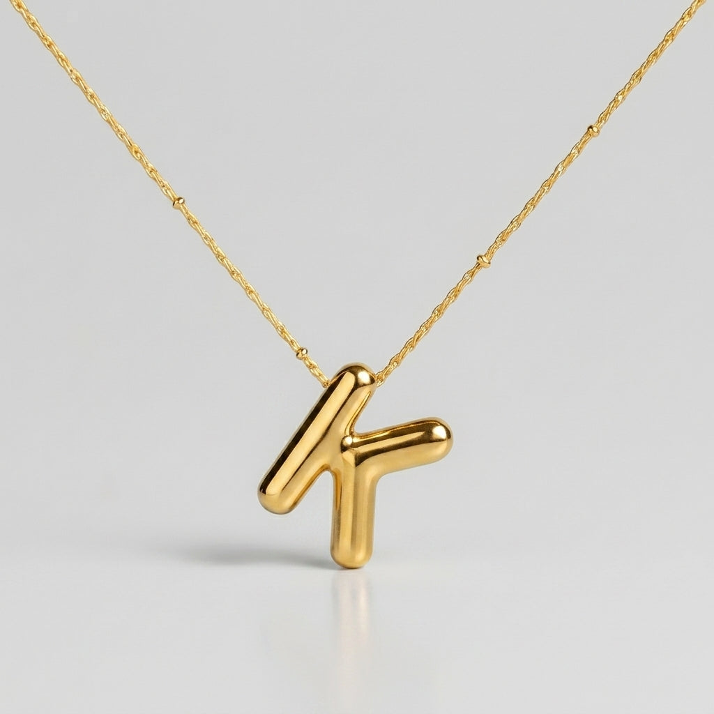 Bubble Letter Initial Necklace (Bundle)