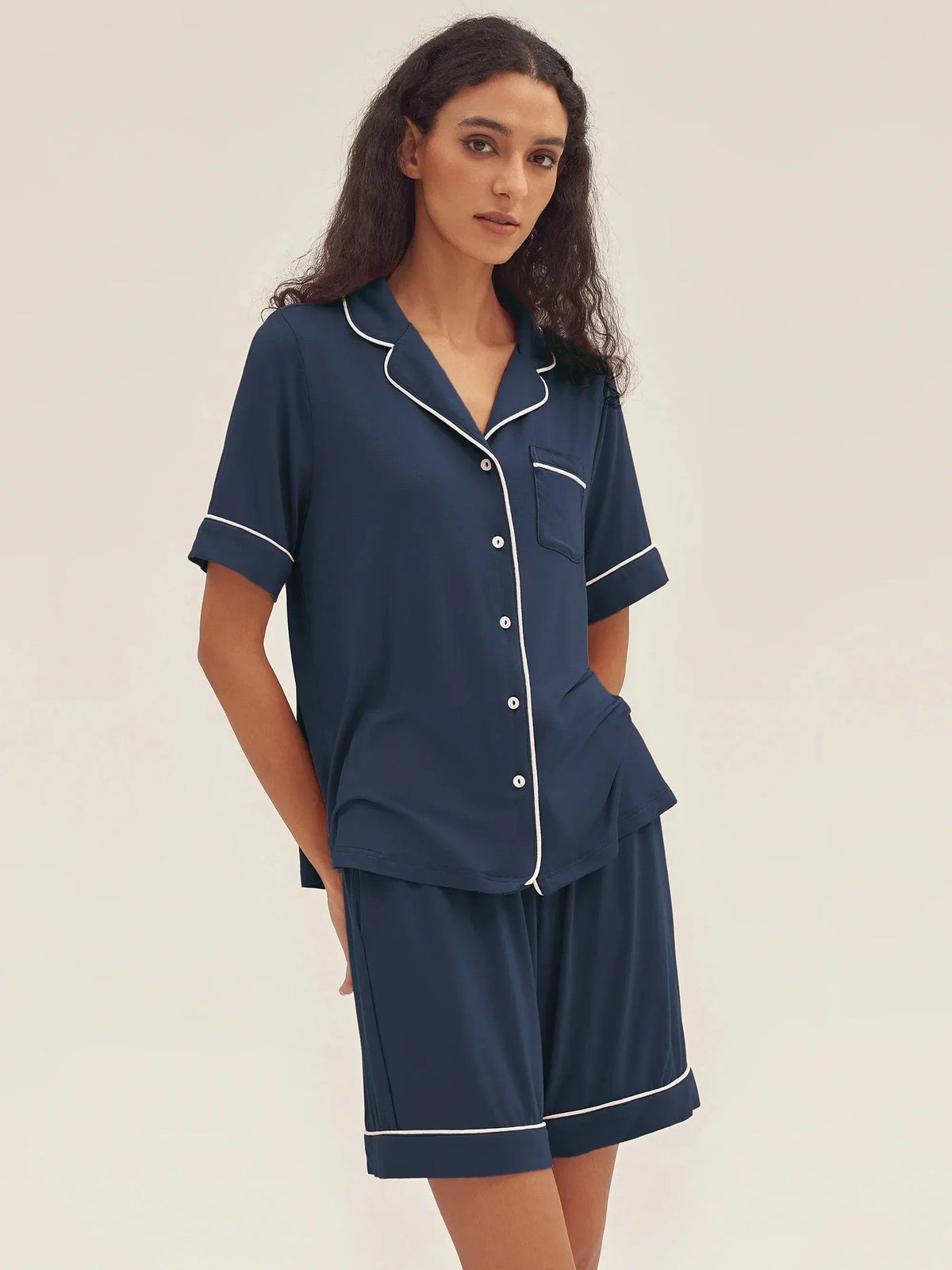 Short-Sleeve Bamboo Viscose Pajama Set ODESSA