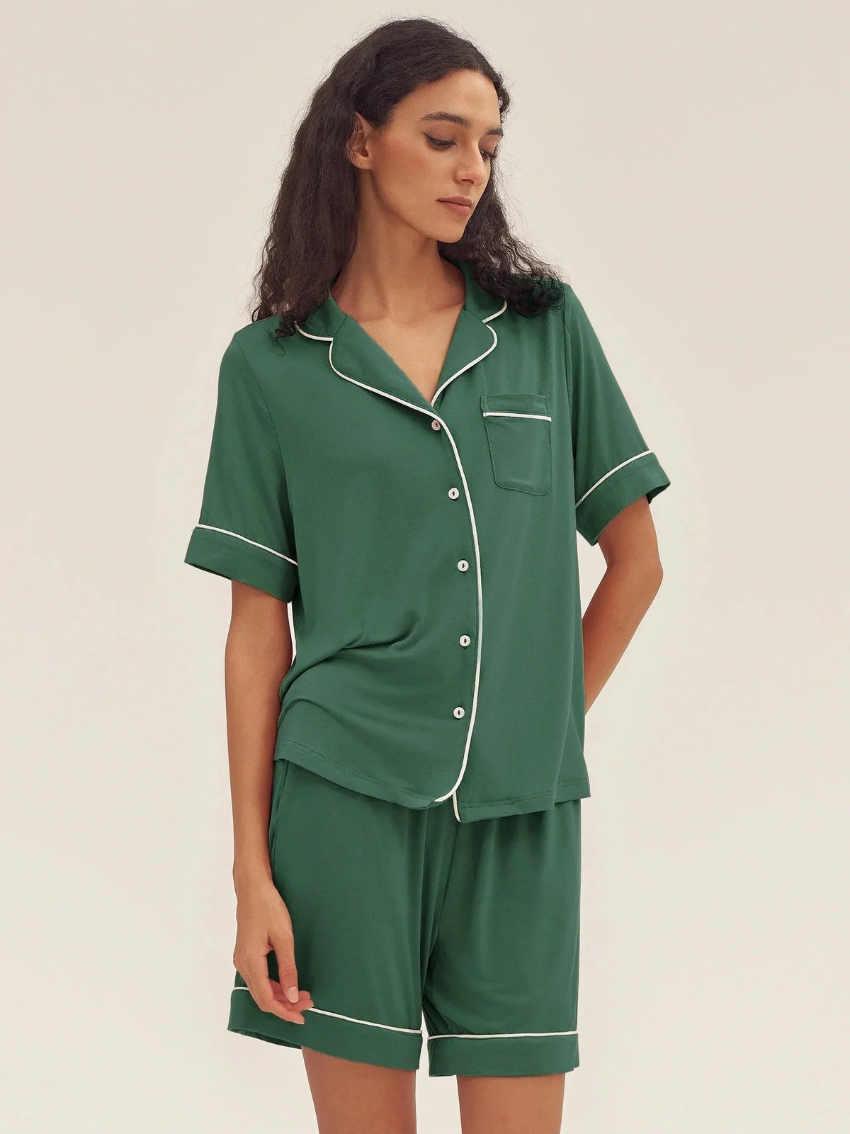 Short-Sleeve Bamboo Viscose Pajama Set ODESSA