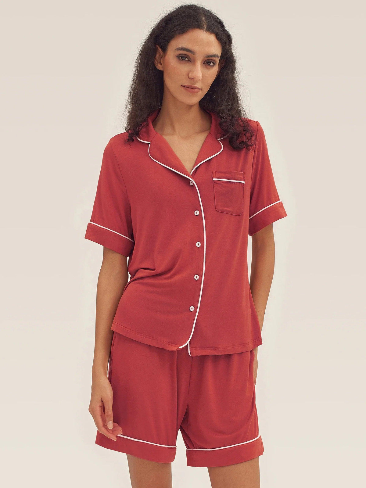 Short-Sleeve Bamboo Viscose Pajama Set ODESSA