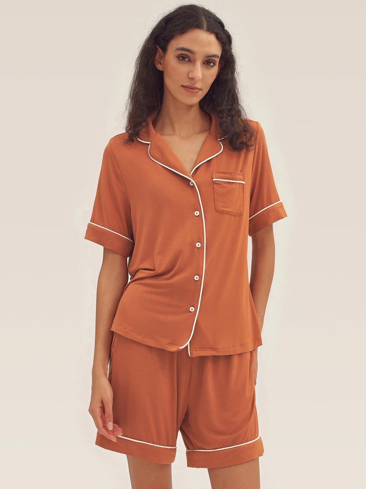 Short-Sleeve Bamboo Viscose Pajama Set ODESSA