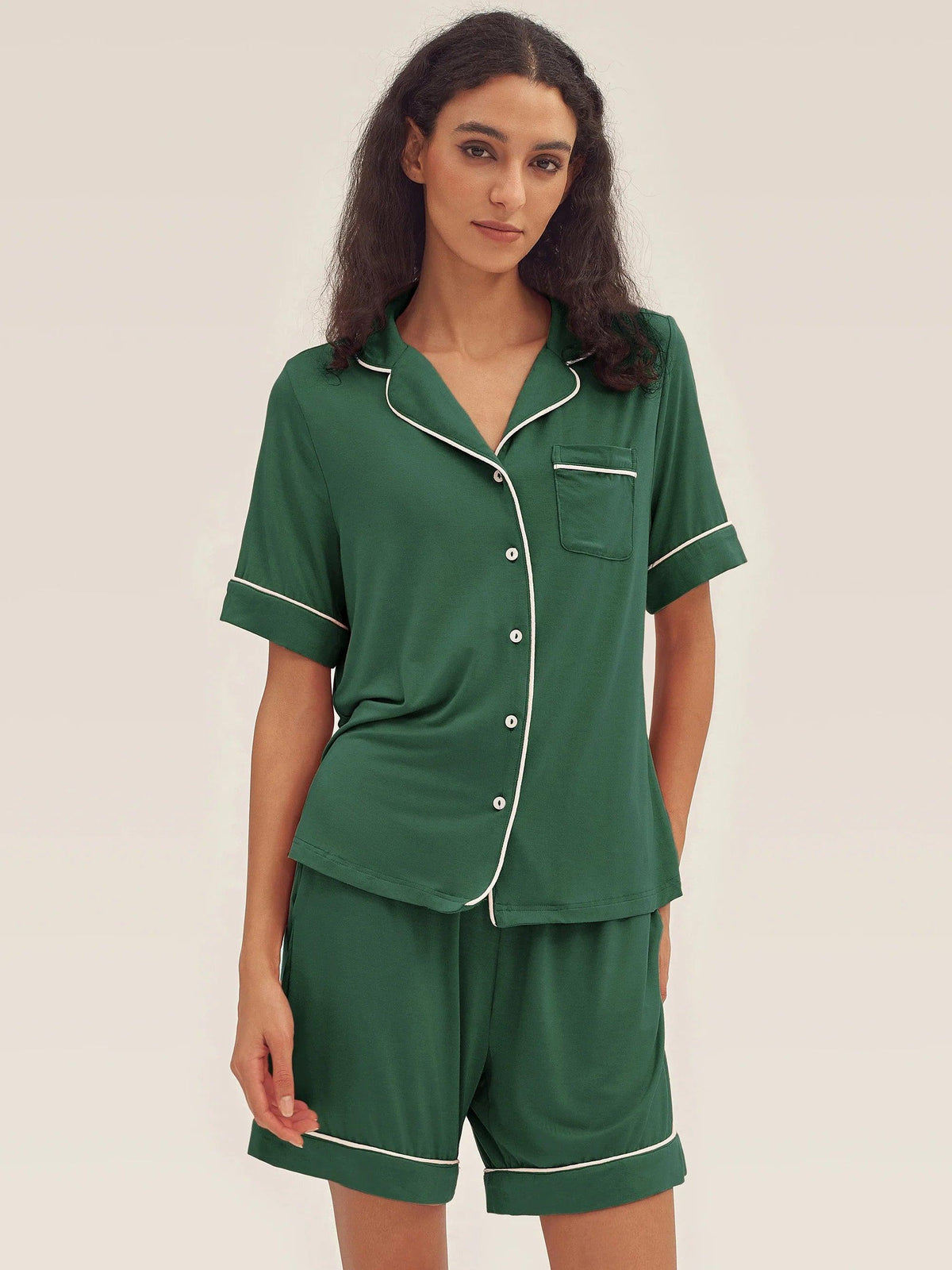 Short-Sleeve Bamboo Viscose Pajama Set ODESSA