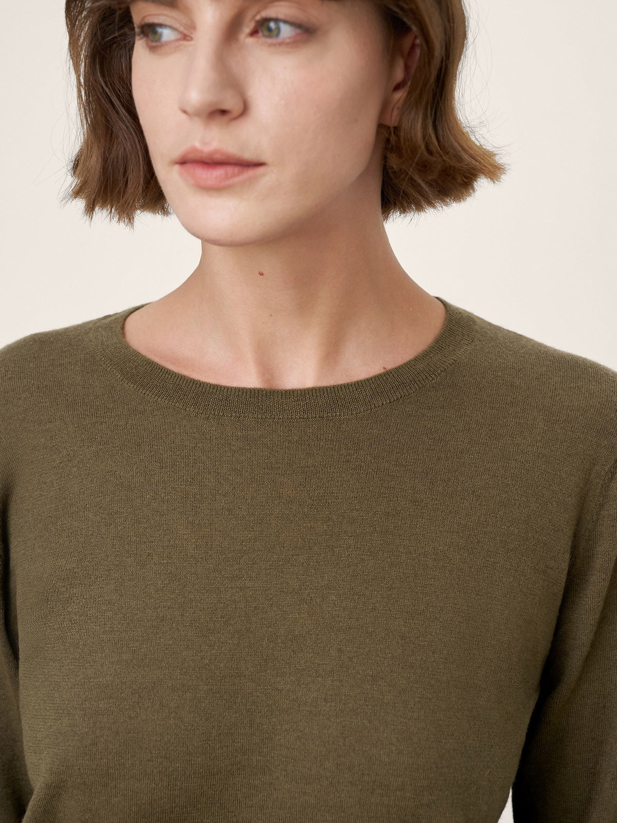 100% Extra-Fine Merino Wool Essential Crew Neck Knit Sweater BRIDGET
