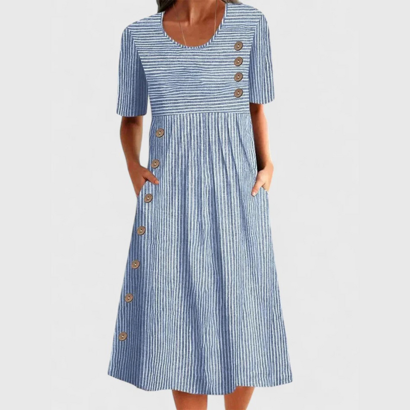 Mary | Comfortable Striped Midi Dress