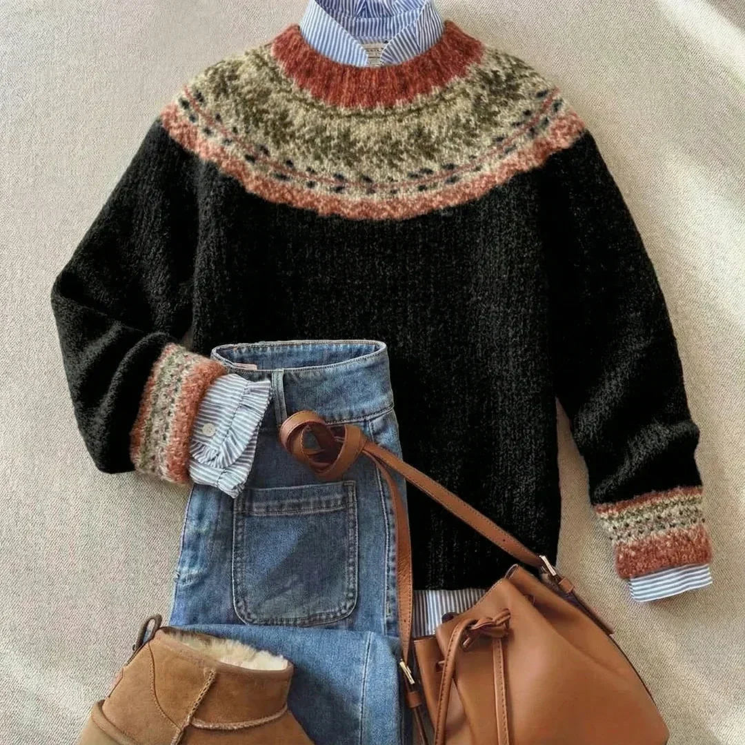 Ylva | Black Nordic Yoke Jumper