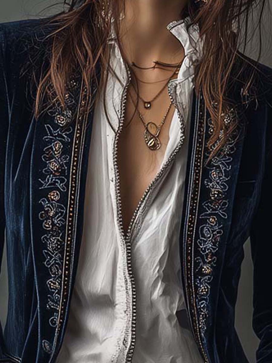 Anastasia | Embroidered Longline Jacket