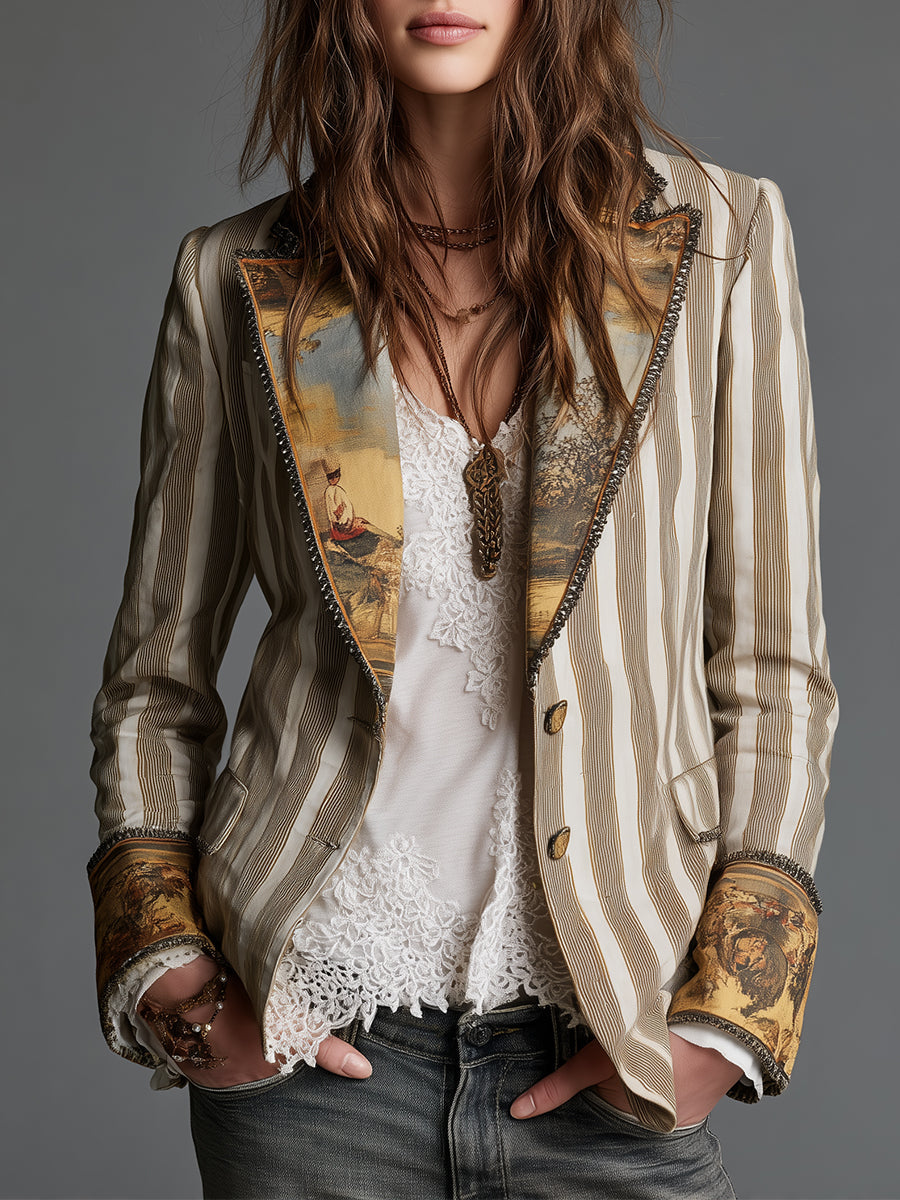 Alice | Striped Printed Blazer