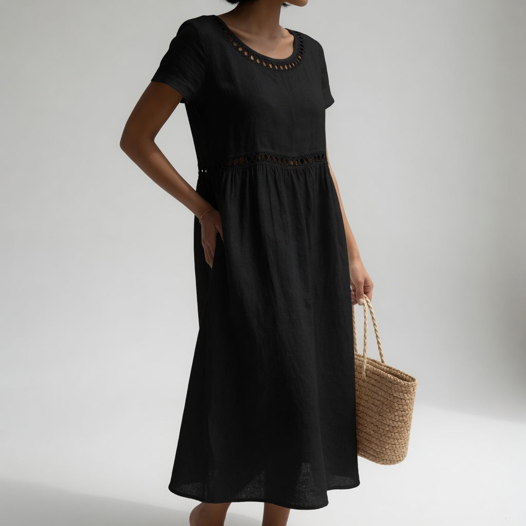 Sophie | Linen Embroidered Everyday Dress