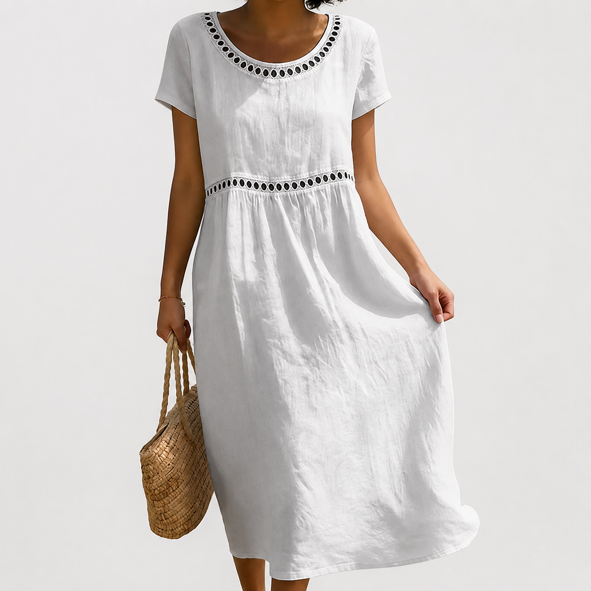 Sophie | Linen Embroidered Everyday Dress