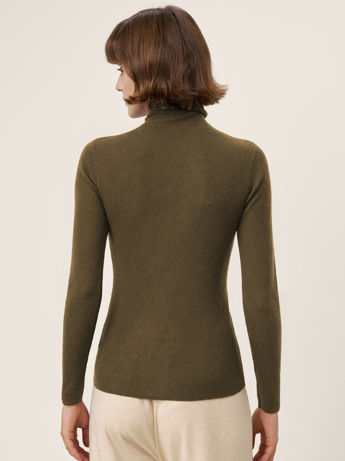 100% Extra-Fine Merino Wool Turtleneck Knit Sweater JOLENE