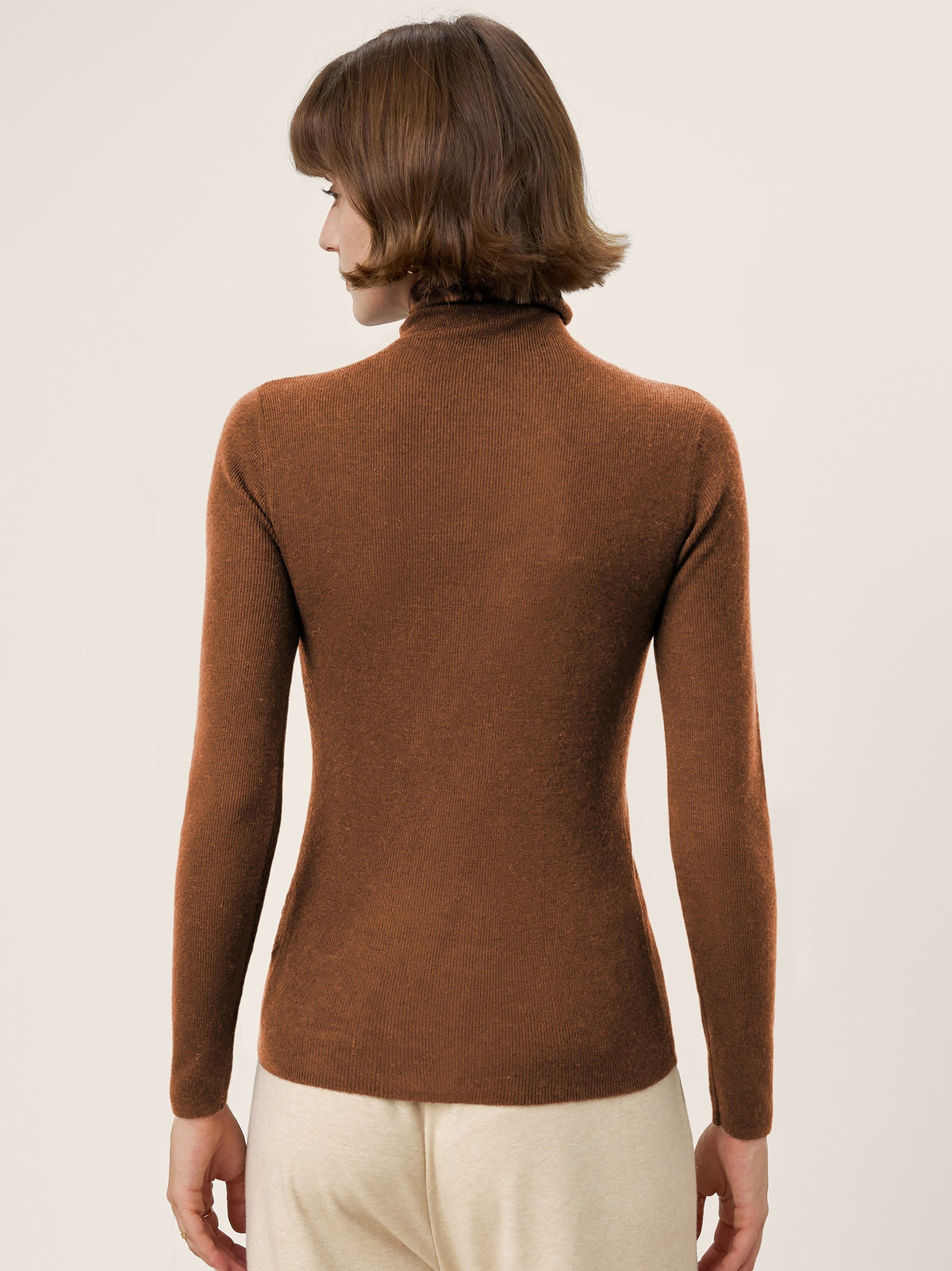 100% Extra-Fine Merino Wool Turtleneck Knit Sweater JOLENE