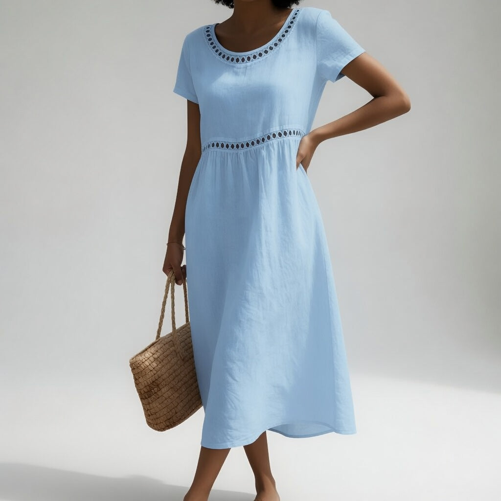 Sophie | Linen Embroidered Everyday Dress