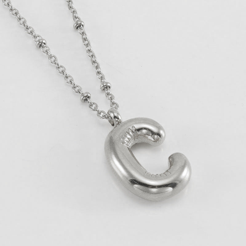 Bubble Letter Initial Necklace (Bundle)