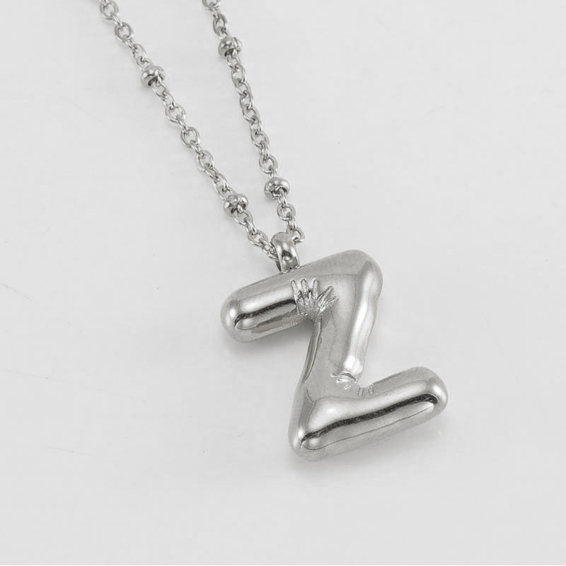 Bubble Letter Initial Necklace (Bundle)
