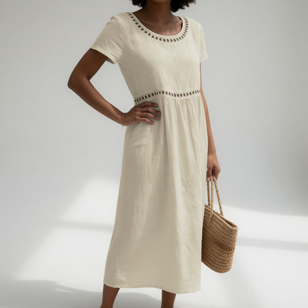 Sophie | Linen Embroidered Everyday Dress