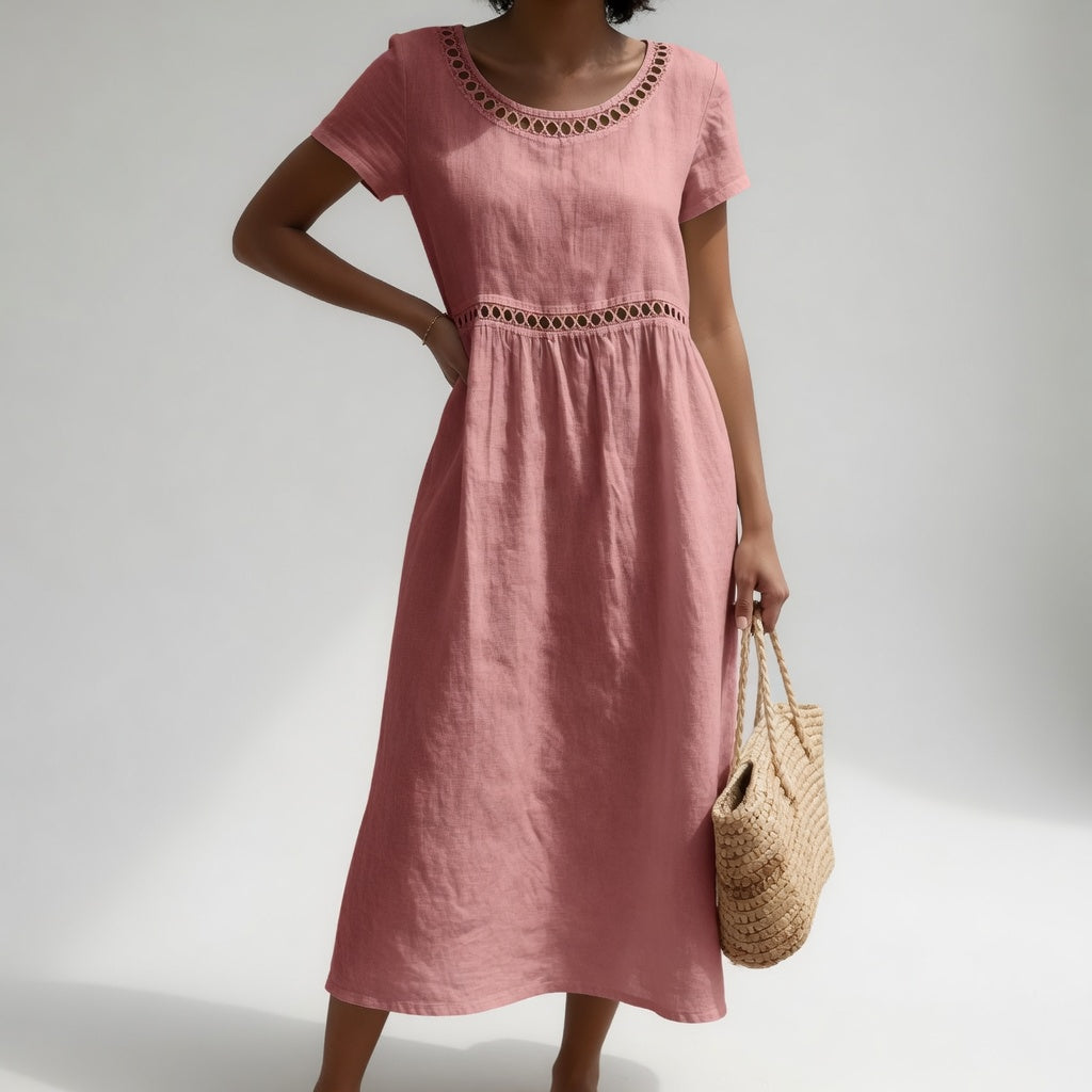 Sophie | Linen Embroidered Everyday Dress