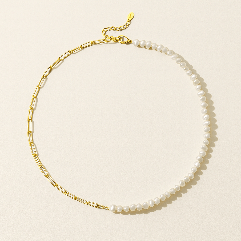 Rhoni Paper Clip Pearl Necklace (Bundle)
