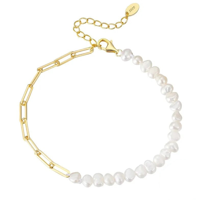 Rhoni Paper Clip Pearl Bracelet (Bundle)