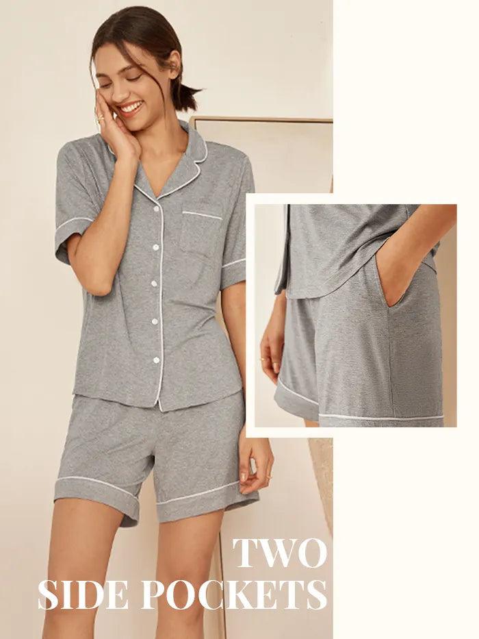 Short-Sleeve Bamboo Viscose Pajama Set ODESSA