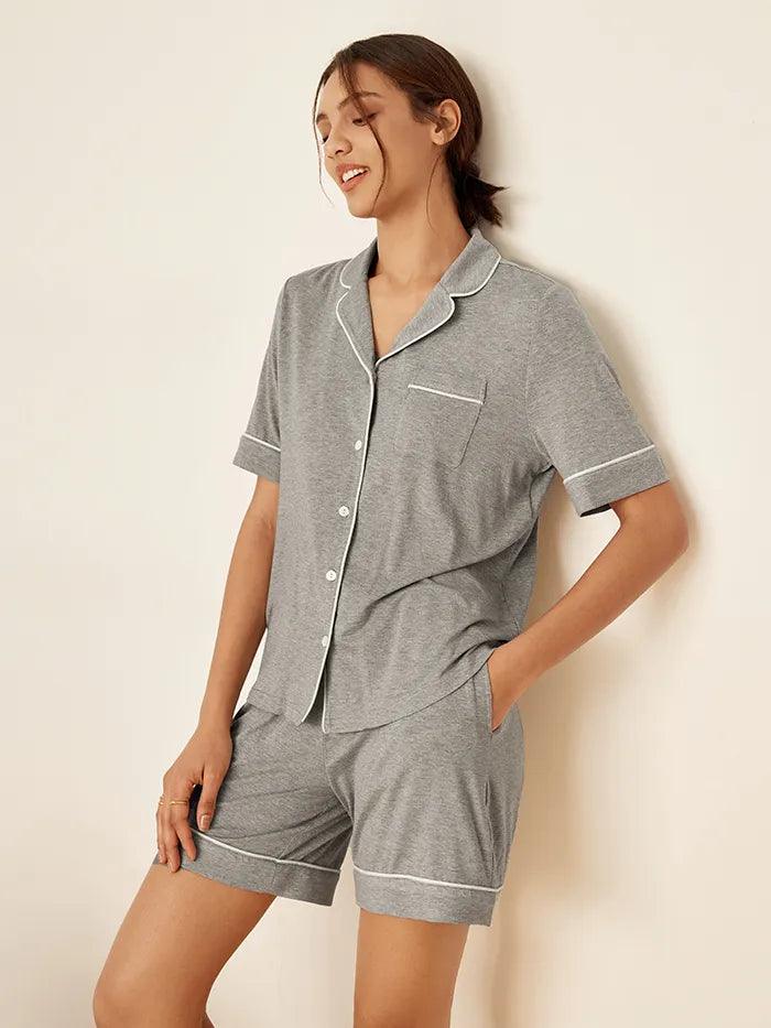 Short-Sleeve Bamboo Viscose Pajama Set ODESSA