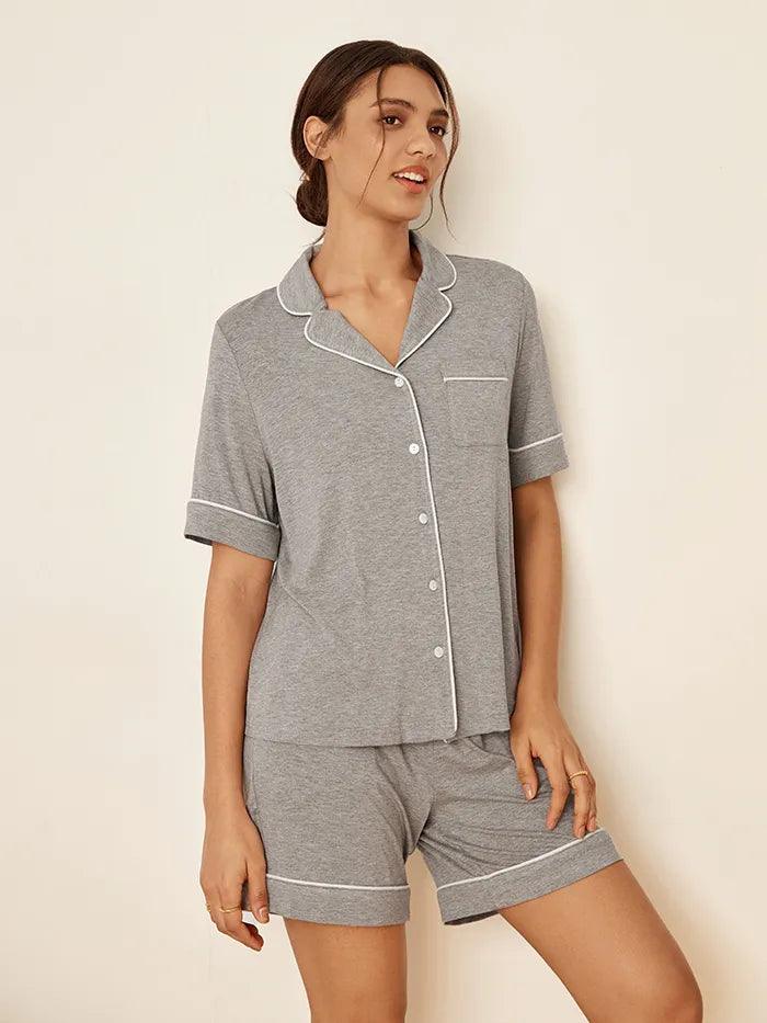 Short-Sleeve Bamboo Viscose Pajama Set ODESSA