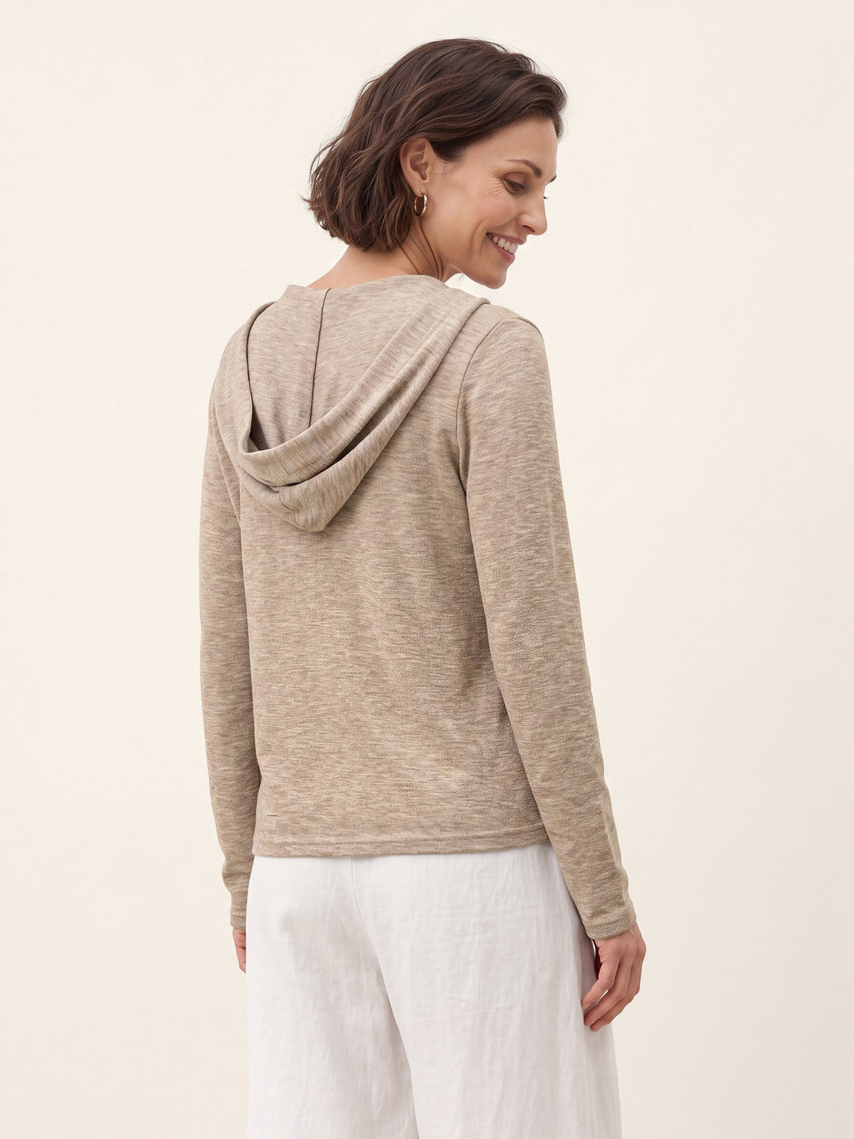 Wool Hooded Collar Shell Button Knit Cardigan SYLVIE