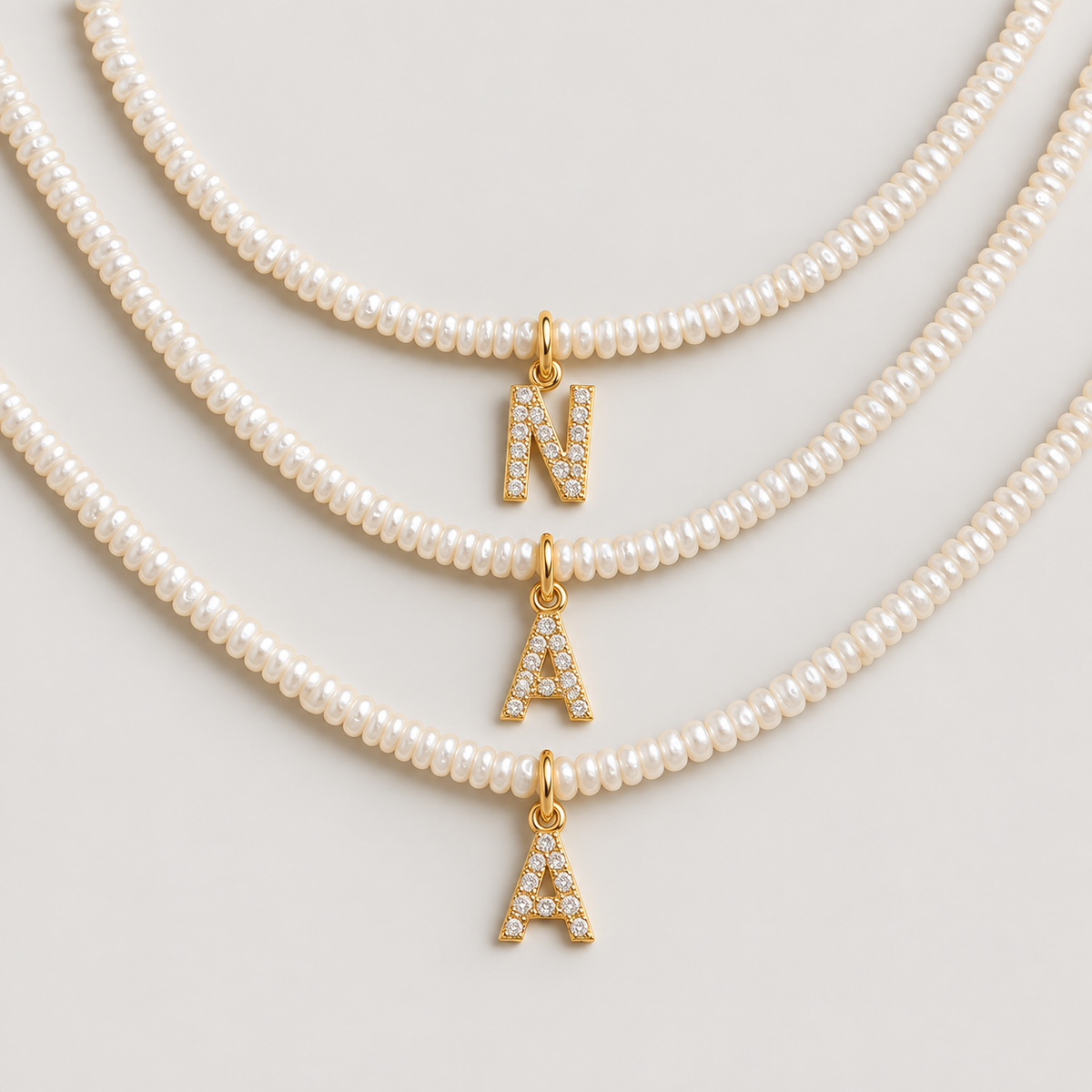 Shelly Pearl Initial Choker (Bundle)