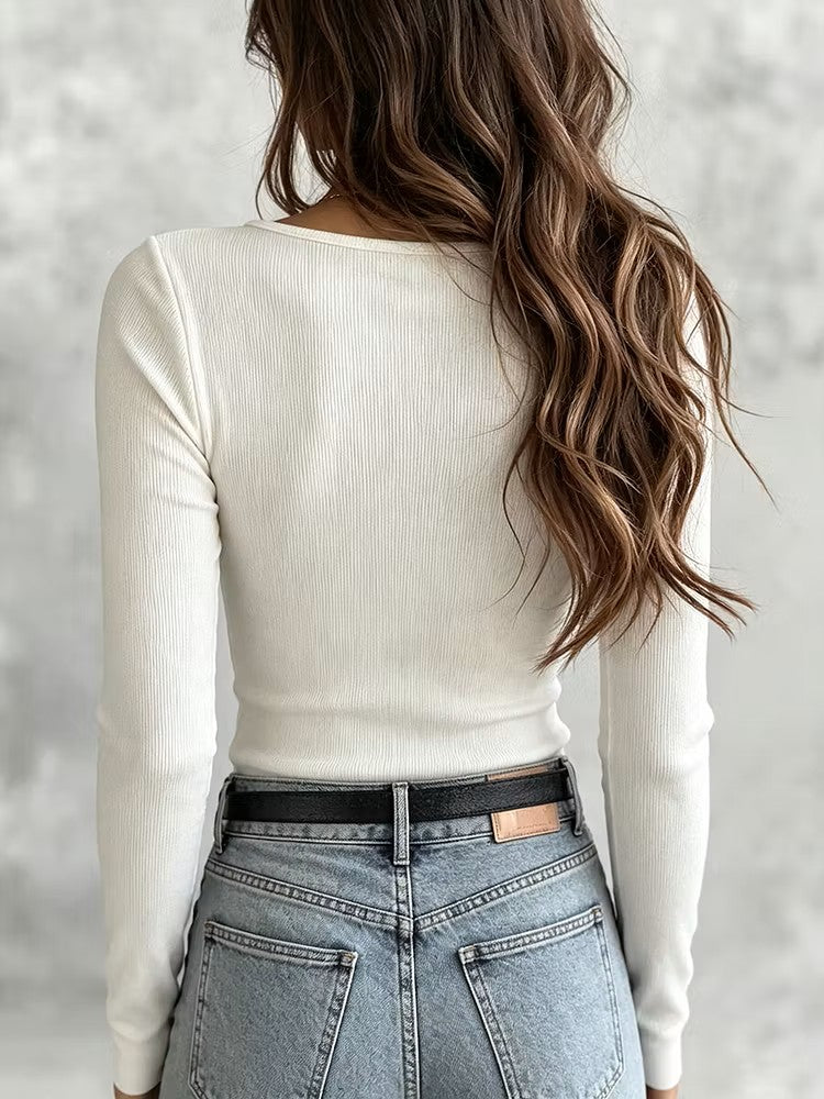 (Thin) Stylish And Minimalist Half-zip Knit Top