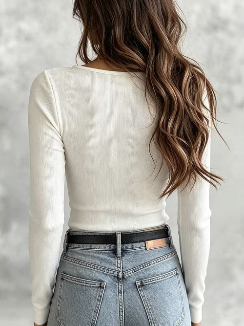 (Thin) Stylish And Minimalist Half-zip Knit Top