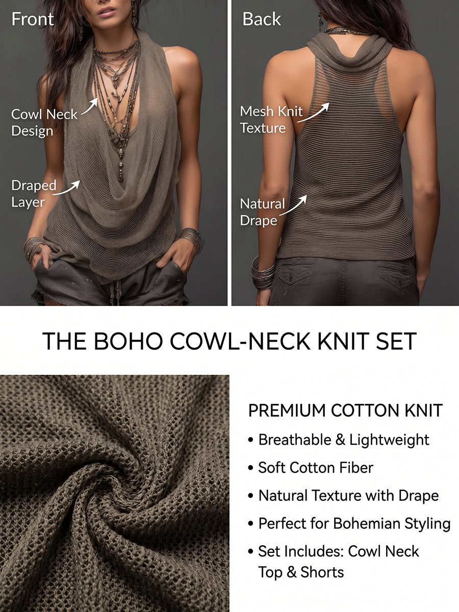 Casual Knitted Tank Top Two-piece Set