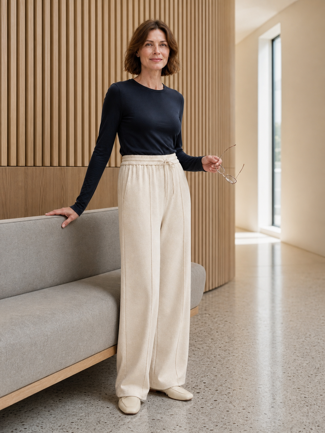 Lyocell-Blend Sculpted Pin-Tuck Drawstring Straight Trousers TAMSIN