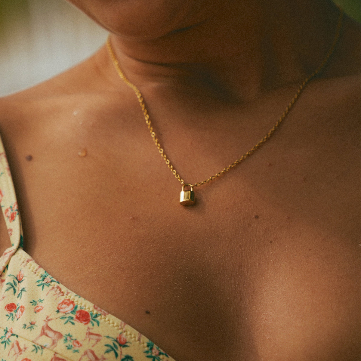 Ellie® Initial Love Lock 18k Gold Necklace (Bundle)
