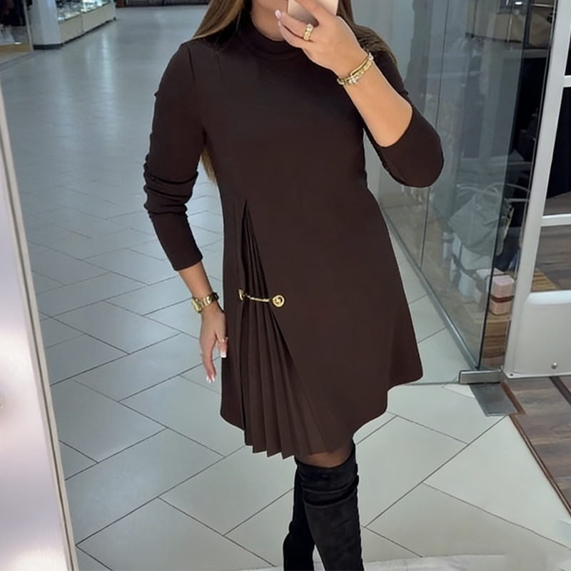 Sophie | Long Sleeve Pleated Dress